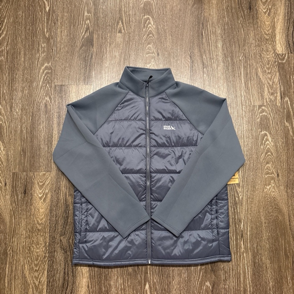 Eddie Bauer Men's Hybrid Quilted Performance Jacket - Navy Gray